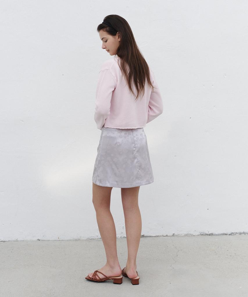 Bikomelli Aira Satin Mini Skirt_Silver