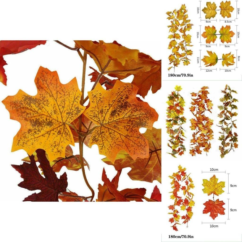 Realistischer Herbst-Ahornblatt-Girlande für Thanksgiving- und Halloween-Dekorationen