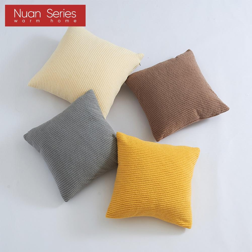 1PC Nuan Series Solid Corduroy Striped Throw Pillow Cover Sofa Bed Pillow Cases Decorative Cushion Covers 30x50/45X45/50X50cm