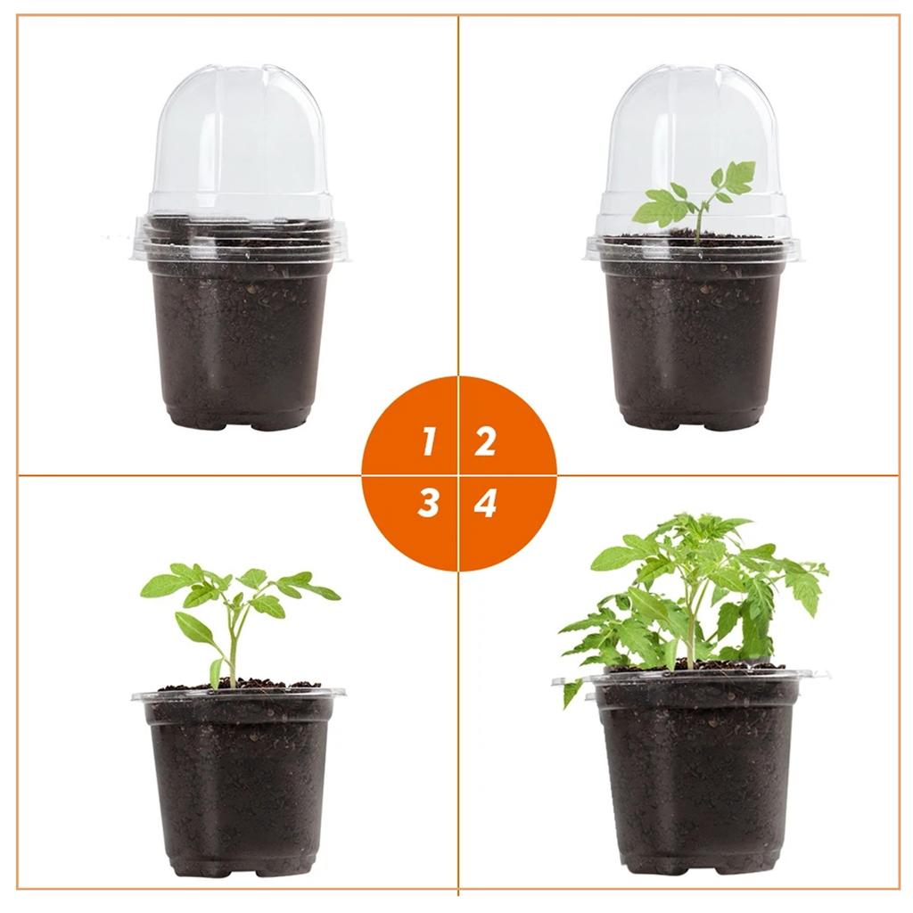 10/20Pcs Seedling Nursery Cup Thickened 3.5/4/5/6 Inch PET Garden Herb Flower Cultivation Seeds Germinate Seedling Pot with Lid