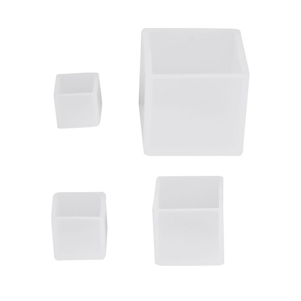 4 Pcs Different Sizes Square Silicone Epoxy Resin Molds For Diy Ornaments Crafts