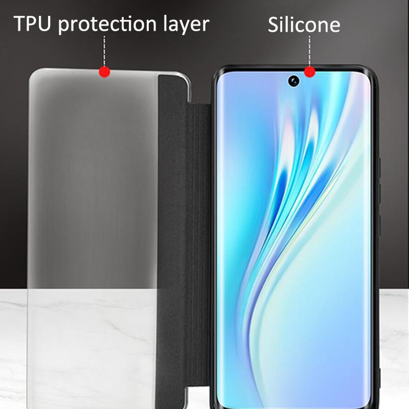 For Realme GT5 Flip Case Realme GT5 Pro Case Luxury Clear Window View PU Leather Cover for Realme GT 5 GT5Pro Phone Case