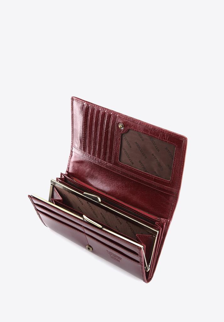 Wittchen Women's Horizontal Patent Leather Wallet In Burgundy Burgundy Patent Leather