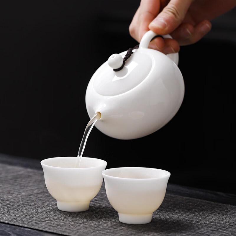 ZISIZ Mutton-Fat Jade White Porcelain Tea Pot