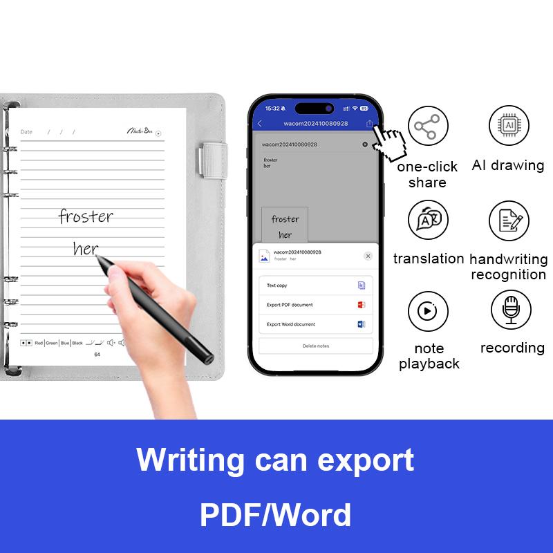 Factory Direct  Smart Writing Sync Pen Writing Tablet Set Electronic Cloud Notebook With Cloud Pen Connect App