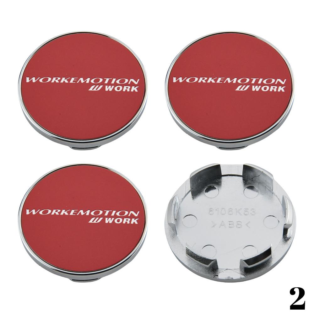 4PCS WORK Center Cap 53mm & 54mm Wheel Caps MEISTER VS EQUIP Emblem Wheel Cover Cap Hubcaps Car Rim Accessories
