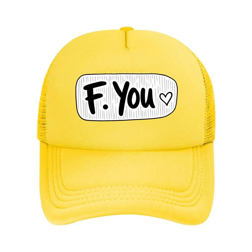 F You Heart Minimal Tag Mesh Baseball Cap For Womens Unisex FeUnisex Beach Dad Hat Hip Hop
