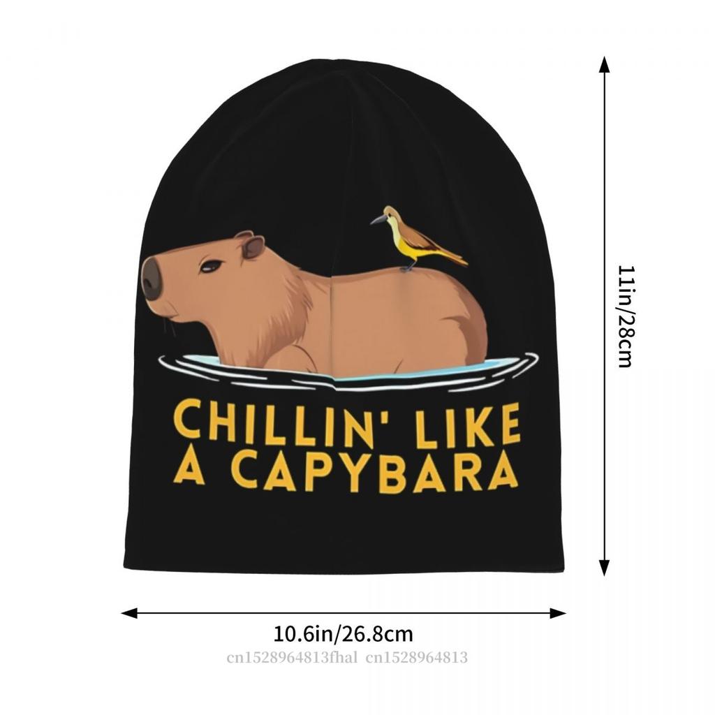 Capybara Animal Outdoor Hats Chillin Thin Hat Bonnet Hipster Skullies Beanies Caps Men Womens Earmuffs