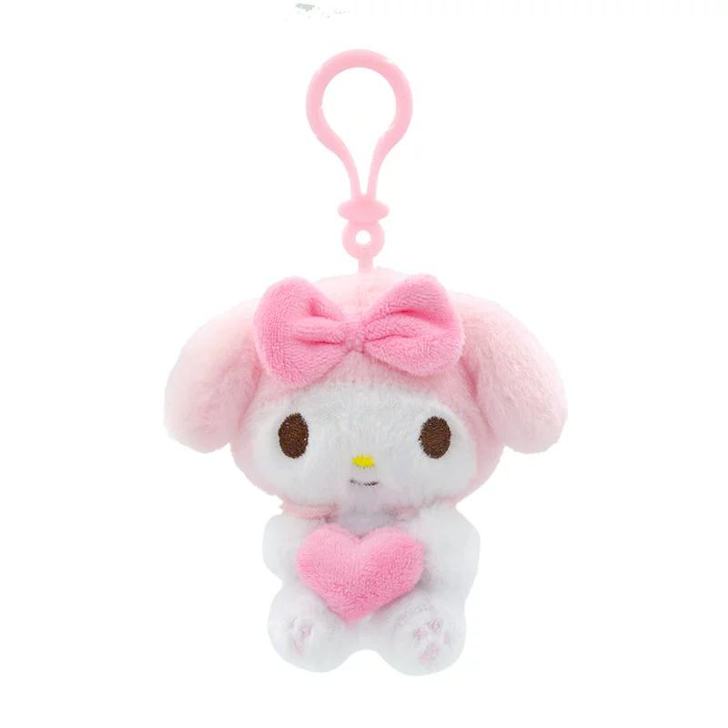 Genuine Peluche Hello Kitty Kuromi Melody Cinnamoroll Stuffed Toys Pendant Plush Toy Keyring Anime Keychain Birthday Gift