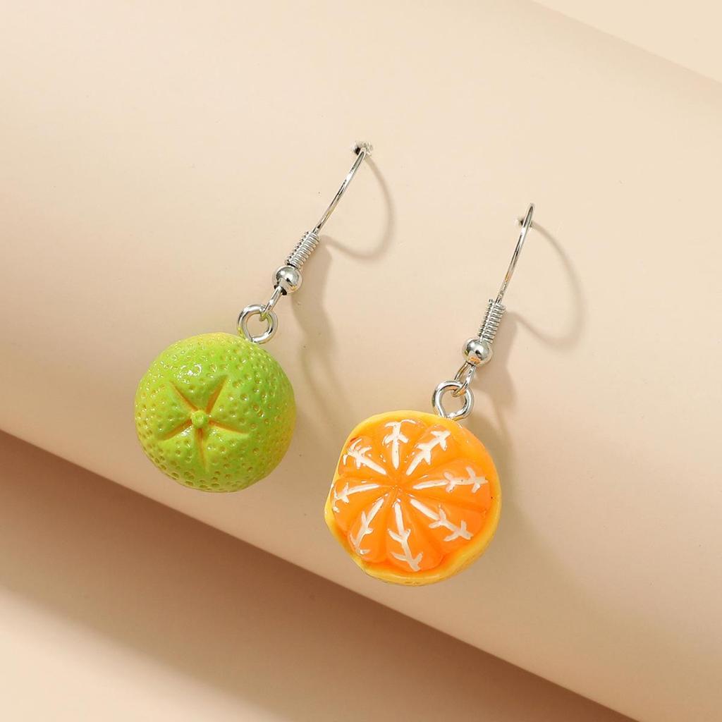 Módní Kreativní Design Sladké Kumquat Oranžové Ovocné Náušnice Pro Ženy
