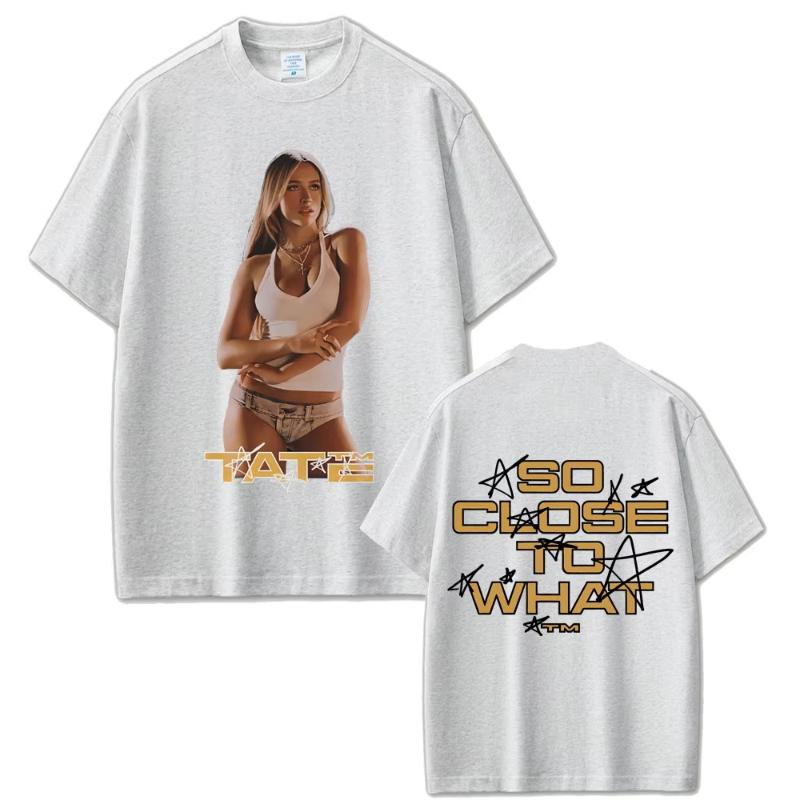 

Singer Tate Mcrae So Close To What Album T-shirt Miss Possessive Tour 2025 T Shirts Summer Men Women Fashion Oversized Tshirt... S разноцветный