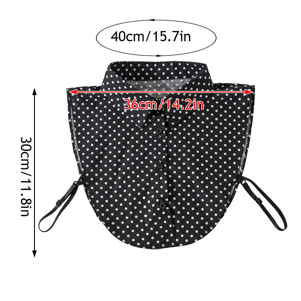 Perfect Match Vintage Half Shirt Blouse Faux Collar Multi-Functional Decorative Collar Removable Adjustable Polka Dots Shirt Detachable Collar