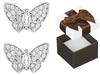 Silver Butterfly Earrings with Zirconia for Women Rhodium-Plated Studs Butterflies 925