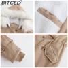 BITCED Autumn/Winter Detachable Fur Collar Women's Parka Long-Sleeved Hooded Cotton Coat Fleece Overcoat