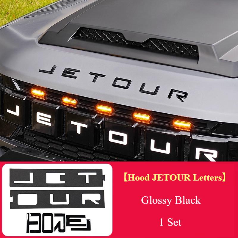 For Jetour T2 Tailgate Letter Badge JETOUR Logo Decal ABS Material With Installation Locator Car Exterior Trim Sticker