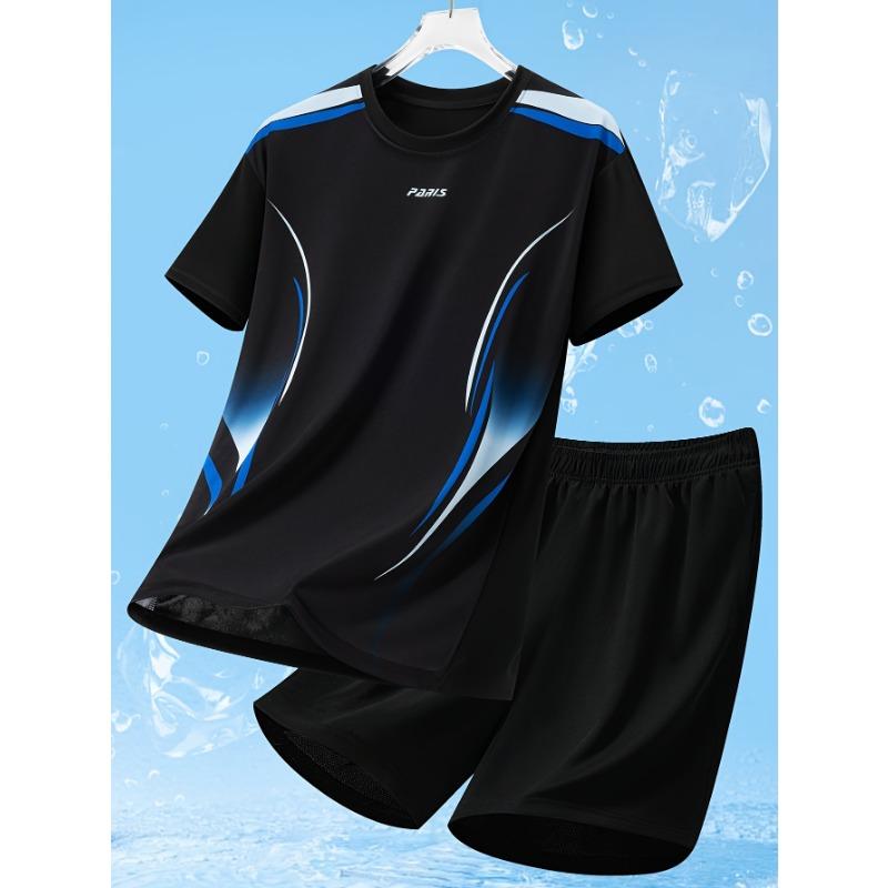 2 piece set of men s casual sportswear gradient fashion print summer S