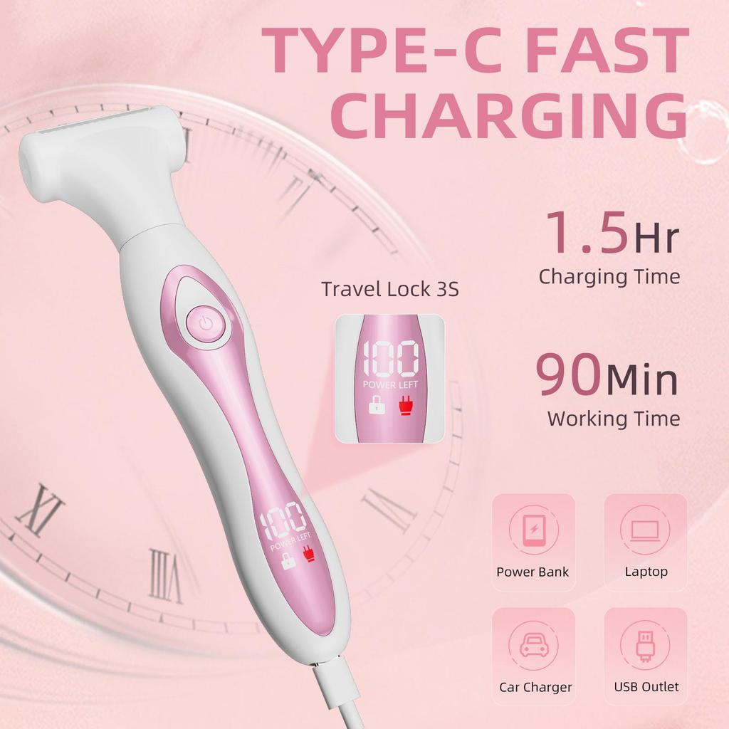 4-in-1 Women's Hair Remover and Electric Trimmer for Bikini, Pubic, and Nose Hair