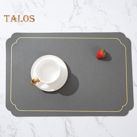 Rectangle Faux Leather Placemat Modern Waterproof Heat-Resistant Non-slip Heat Insulation Dishwasher Safe Dining Table Protection Decoration