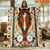 A New Arrival for Spring And Summer, This 2D Flat Printed Blanket Features a Horse Floral Theme with Digital Printing. It'S Soft And Comfortable, Made
