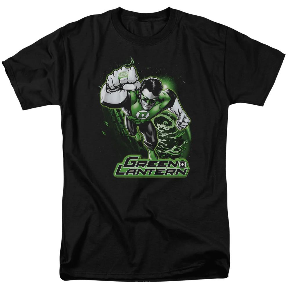 

Justice League Of America Green Lantern Green and Gray Mens T Shirt Black XL