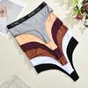 FINETOO 4Pcs Women Cotton Thongs Panties Female Ribbed High Rise G-String Ladies Sexy Bikini 6 Solid Color Girl Soft Intimates