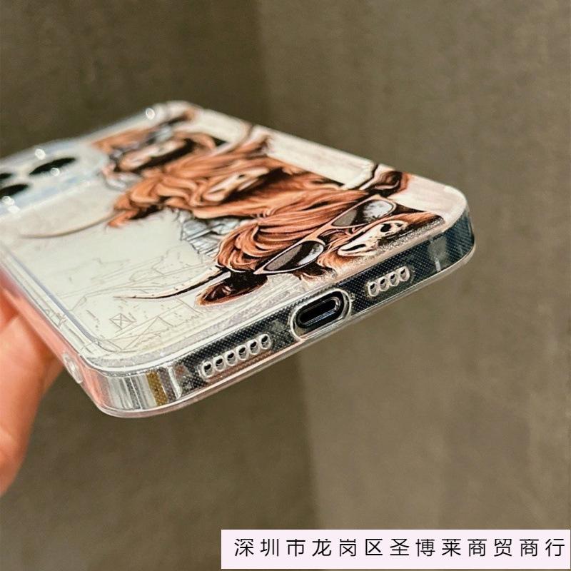 Three calves for apple 16pro mobile phone case iPhone15pro transparent 14/13/12 airbag 11 Europe and America