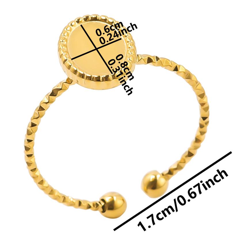 6pcs/lot Gold Plated Stainless Steel Base Rings Settings DIY Blank Knuckle Rings for Women Jewelry Charms Never Fade Wholesale
