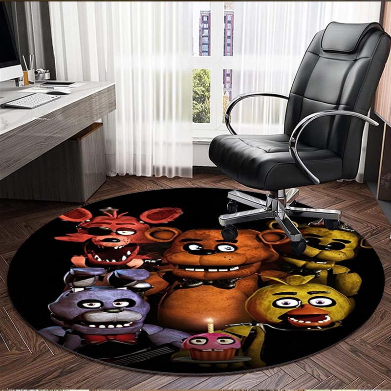 Five Nights at Freddy's Print Round Rug, Washable Floor Carpet, For Entryway Dorm Laundry Room Office Study, Home Decor Birthday Christmas Gift