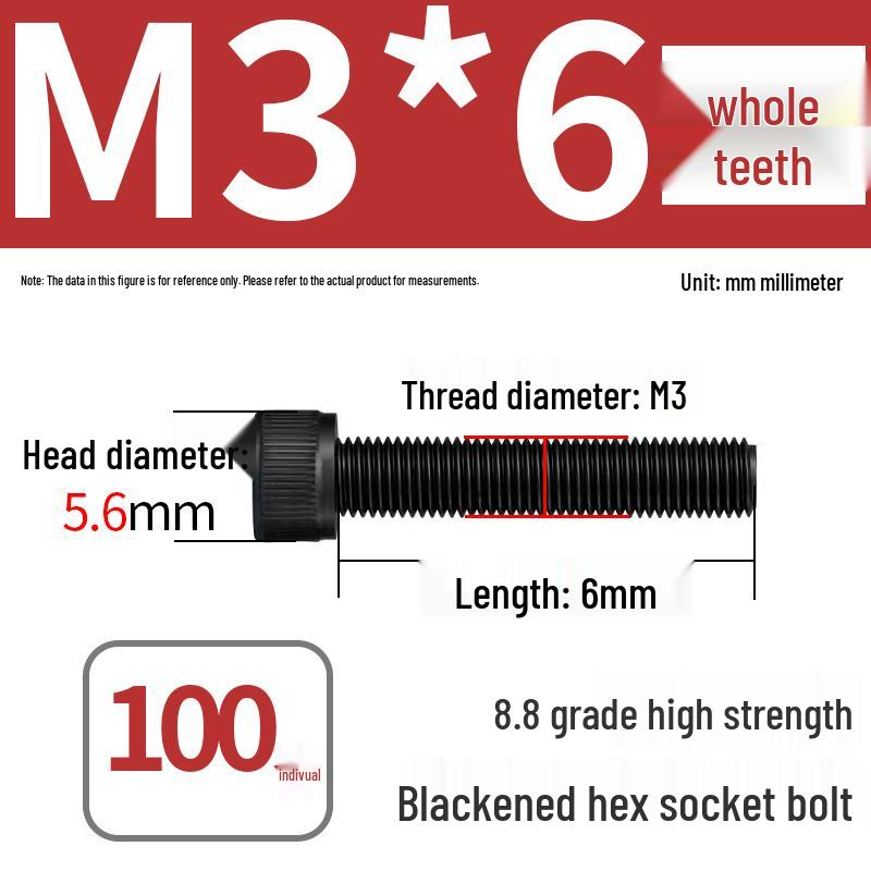 8.8 High-Strength Socket Head Cap Screw Bolt (M4-M20)