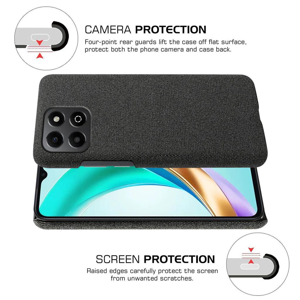 For Honor X6b 4G Case Cloth Texture Anti-Scratch Protective PC Phone Cover
