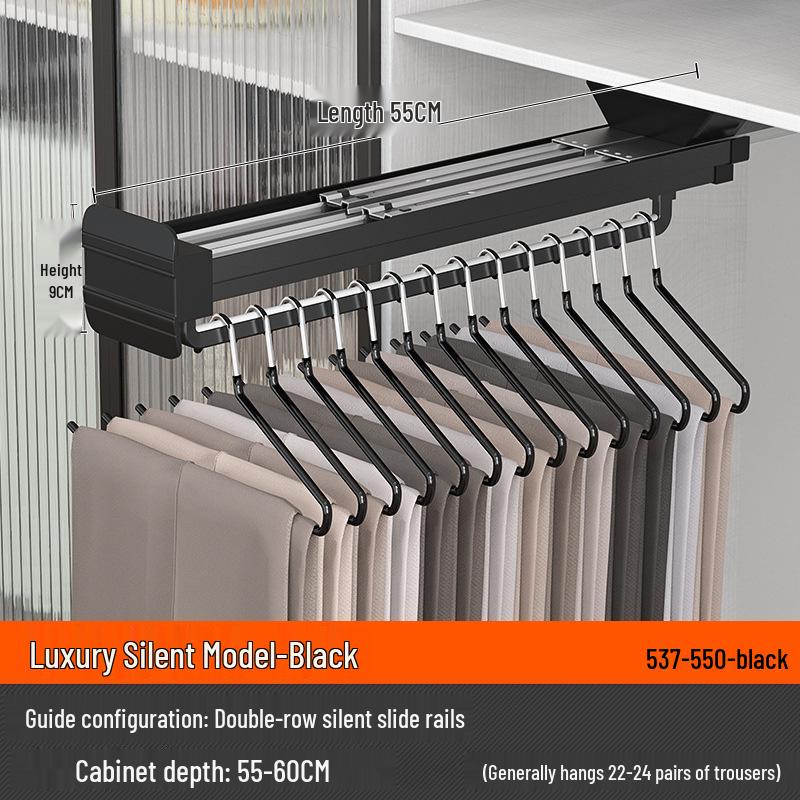 Telescopic Trouser Rack: Wardrobe Vertical Pull-Out Hanger with Multi-Functional Storage.