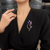 Broches Tulipe Fleur Cristal Violet pour Femmes Vêtements Élégants Accessoires Costume Broches de revers Bijoux de Fête Cadeaux