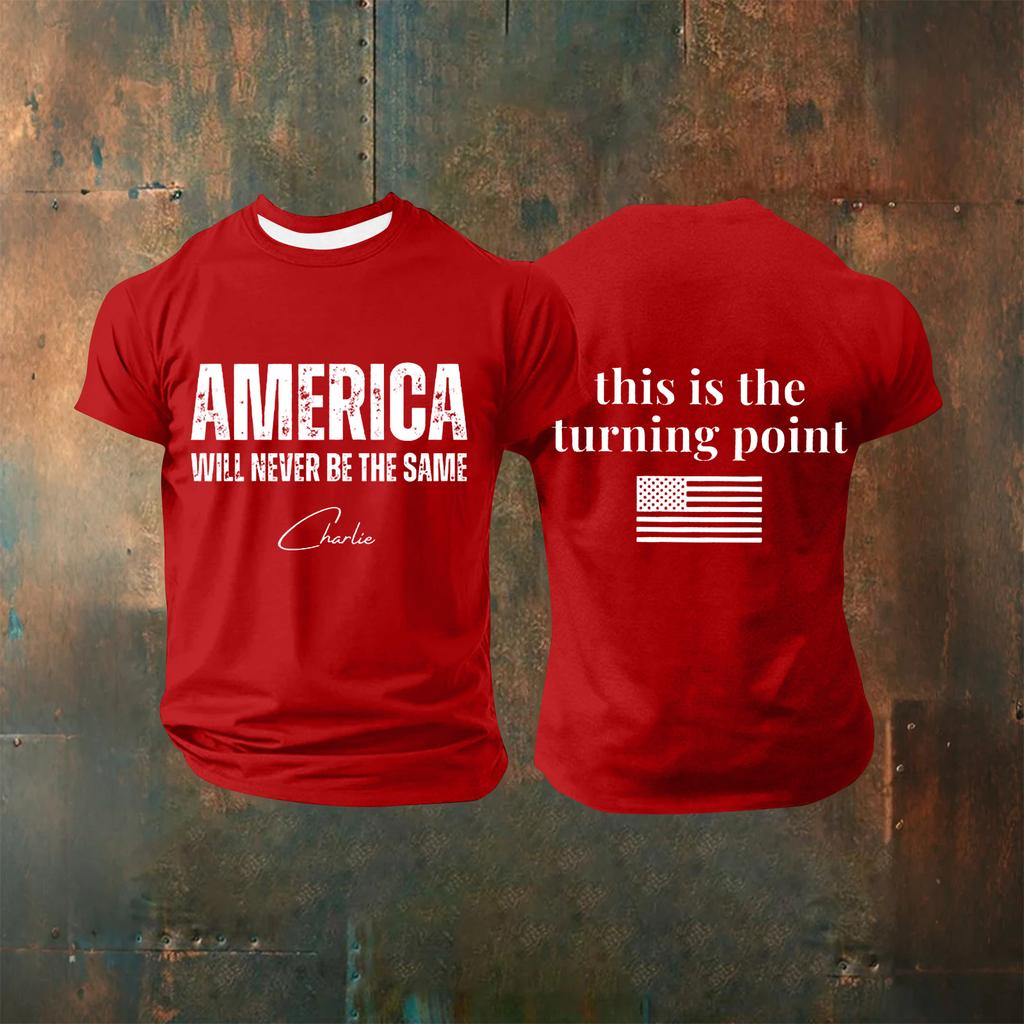 Pánské tištěné tričko s krátkým rukávem Pánský volný ležérní top s krátkým rukávem