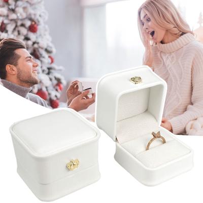 Schmuck-Ring-Box, kompakte Größe, tragbar, kratzfest, mit weichem Samt gefüttert, Ohrring-Ring-Etui, Schmuck-Organizer