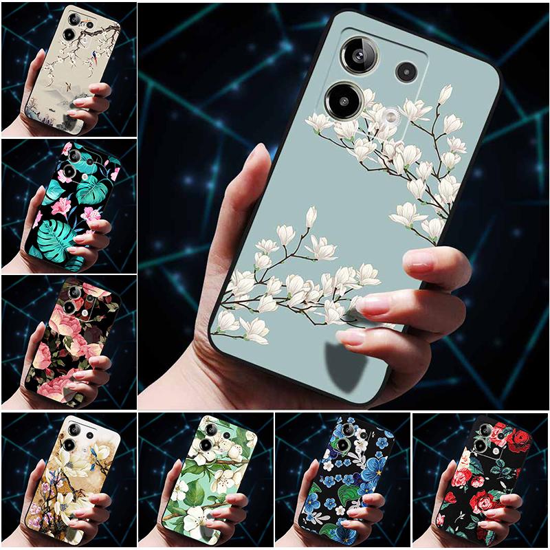 3D Flowers Emboss Fundas For Redmi Note 13 Case Note13Pro 5G Soft Silicone Phone Cases for Redmi Note 13 Pro Plus Back Cover Bag