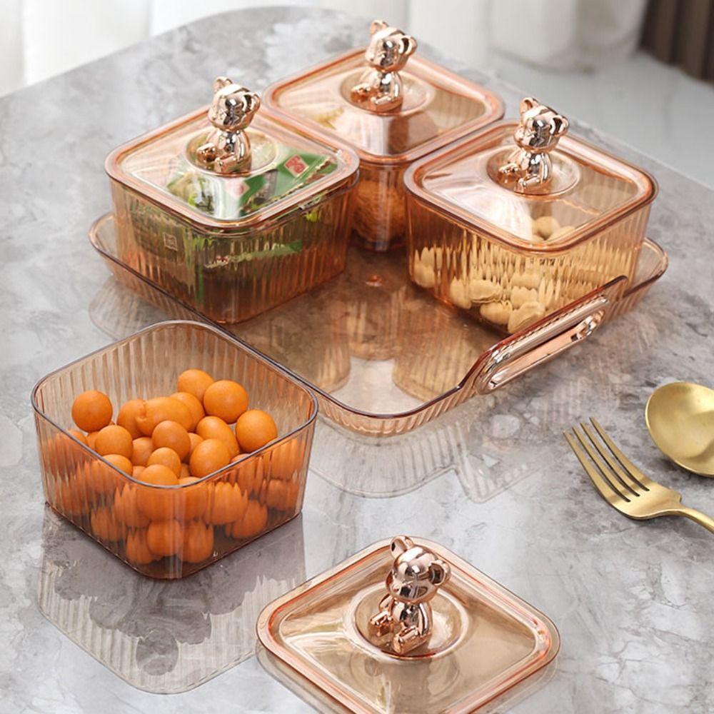 Durchsichtige Aufbewahrungsbox für getrocknete Früchte Kunststoff Serviertablett Snack-Aufbewahrungsbehälter Zuhause