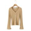 Korean Retro V-Neck Cardigan & High Waist Pleated Skirt Knit Set