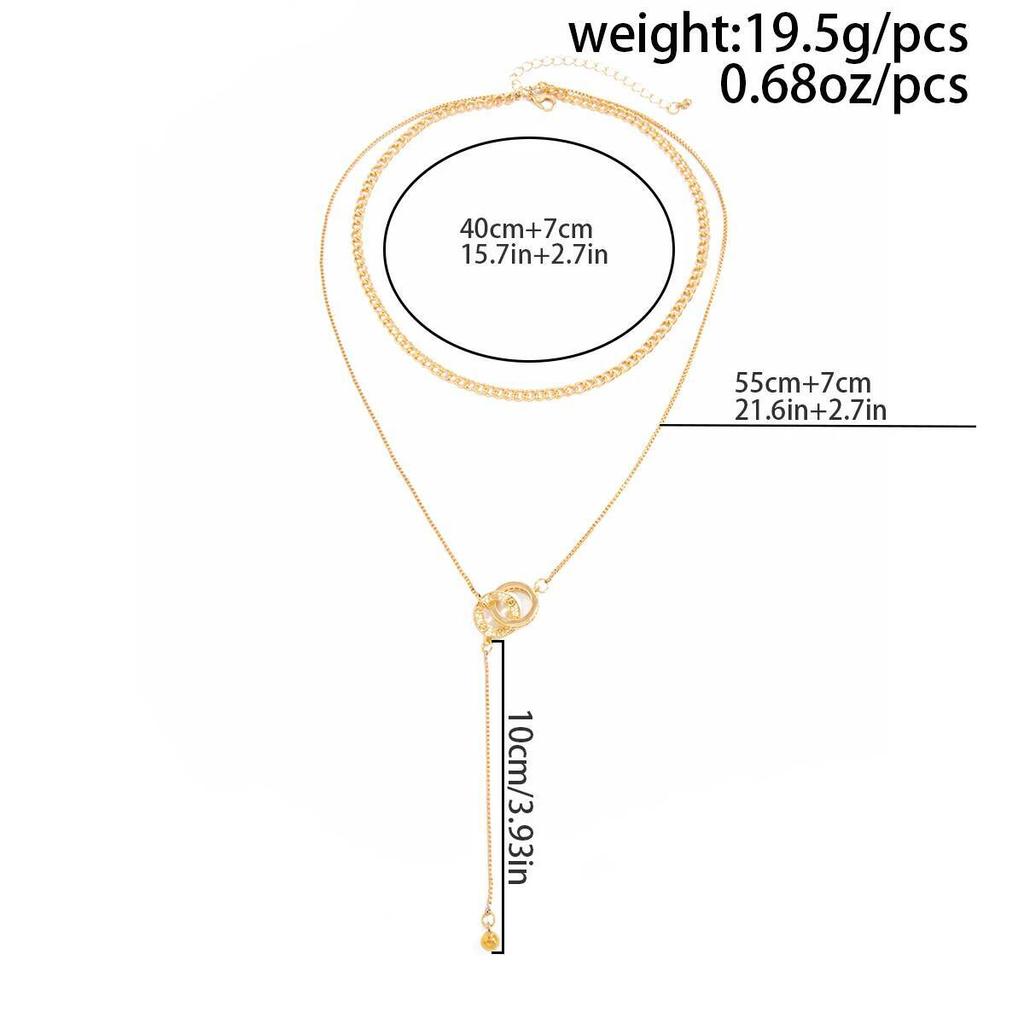 IngeSight.Z Retro Double Round Charm Layered Necklace for Women Creative Bohemian Pendant Neck Accessories Fashion Jewelry 2026