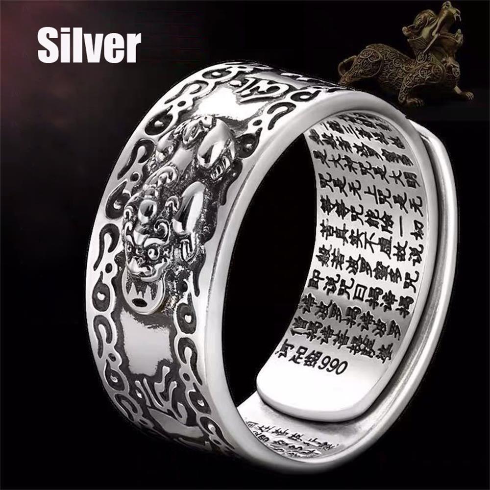 

Аксессуары Золото/Серебро Защита Богатство Пиксю Кольца на удачу Регулируемые Украшения Фэн-шуй серебряный