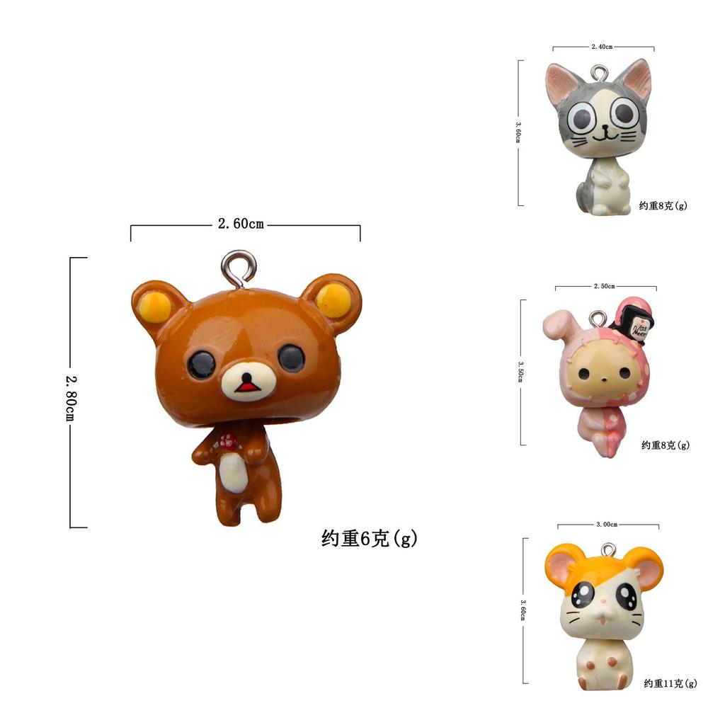 Chis Sweet Home Cat And Pig Resin Keychain Diy Craft Gift For Animal Lovers