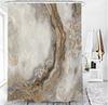 Marble Shower Curtain Grey Gold White Texture Marble Shower Curtain For Bathroom Abstract Pattern Waterproof Fabric With 12 Hook