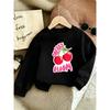 European sizes Cute Cherry Print Pattern 0-3 Years Kids' Comfortable  Lightweight Crewneck Sweatshirt Suitable for Outdoor Wear