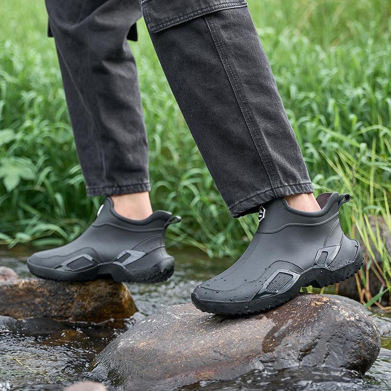 Low-cylinder Rain Shoes For Men And Women: Outdoor Fishing Waterproof Shoes, Stylish Style For Outdoor Wear, Rubber Shoes