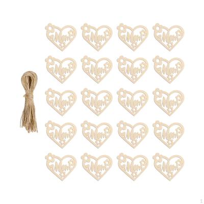 20x Mother's Day Hanging Ornaments Cutout Wooden Slices Decorative Embellishments Wood