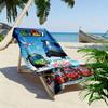 Serviette de Plage Imprimée Tayo le Petit Bus, Grande Serviette Douce à Séchage Rapide pour Plage Camping Natation