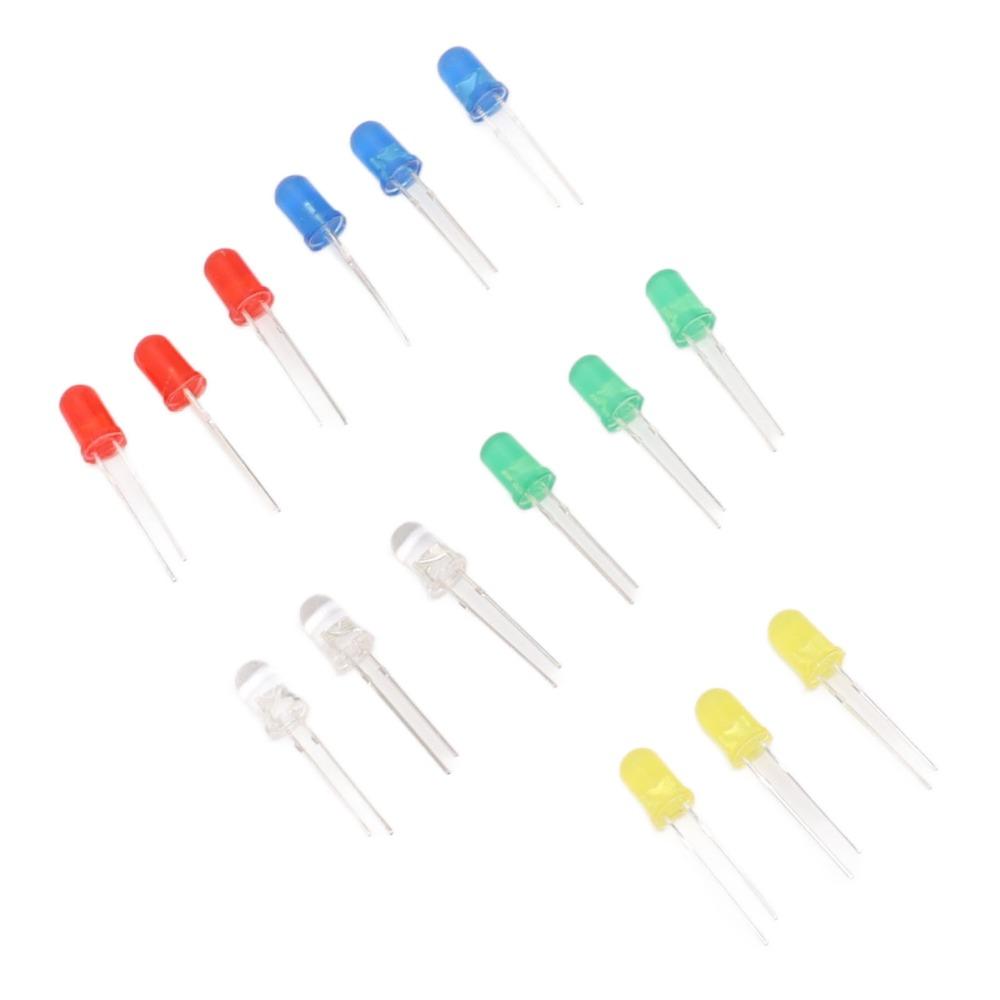 100PCS 5 Color Light Emitting Diodes ABS LED Assortment Kit Easy LED Diode Lights  Arduino