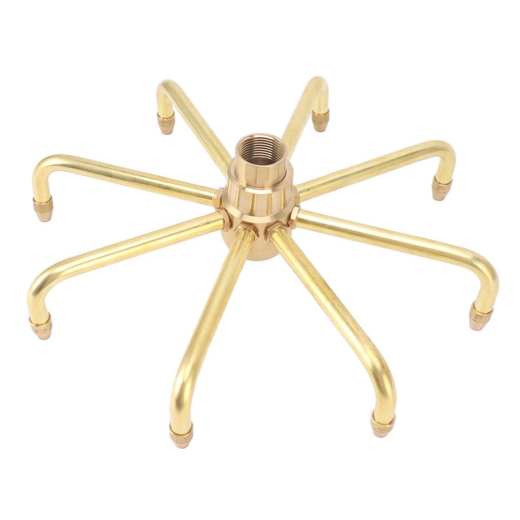 8 Holes Fountain Nozzles Brass Windmill Rotating Fountain Water Spray Head for Rockery Fish Pond
