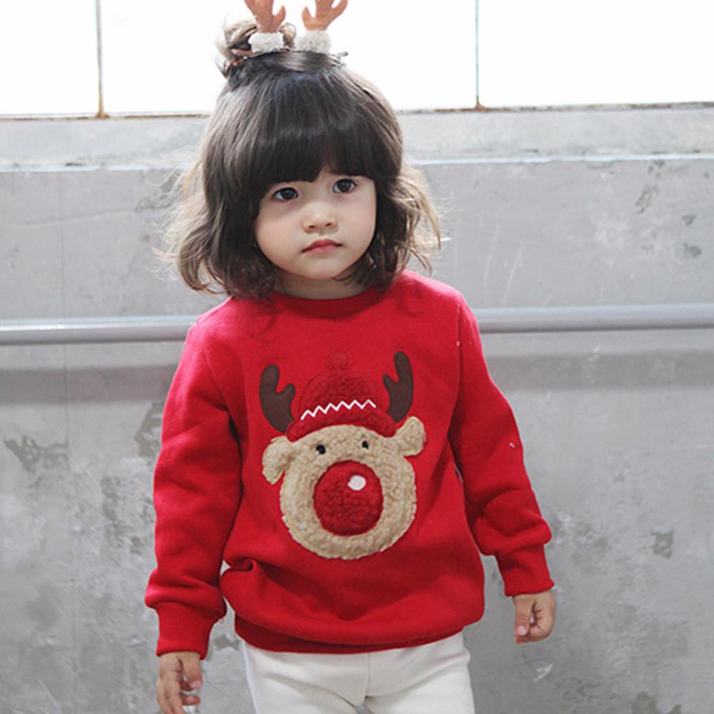 Toddler Baby Long Sleeve Print Christmas Deer Tops  Sweatshirt