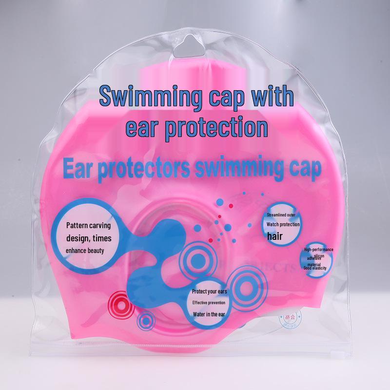 SHENYU Extra Large Silicone Swim Cap for Long Hair with Ear Protection, Multi-Color