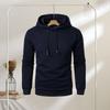 Herren-Kapuzenpullover, einfarbig, mit Kordelzug, langen Ärmeln, Jacquard-Design, Kapuze, elastische Bündchen und Saum, dünn, für den Alltag, lässiges Sport-Oberteil